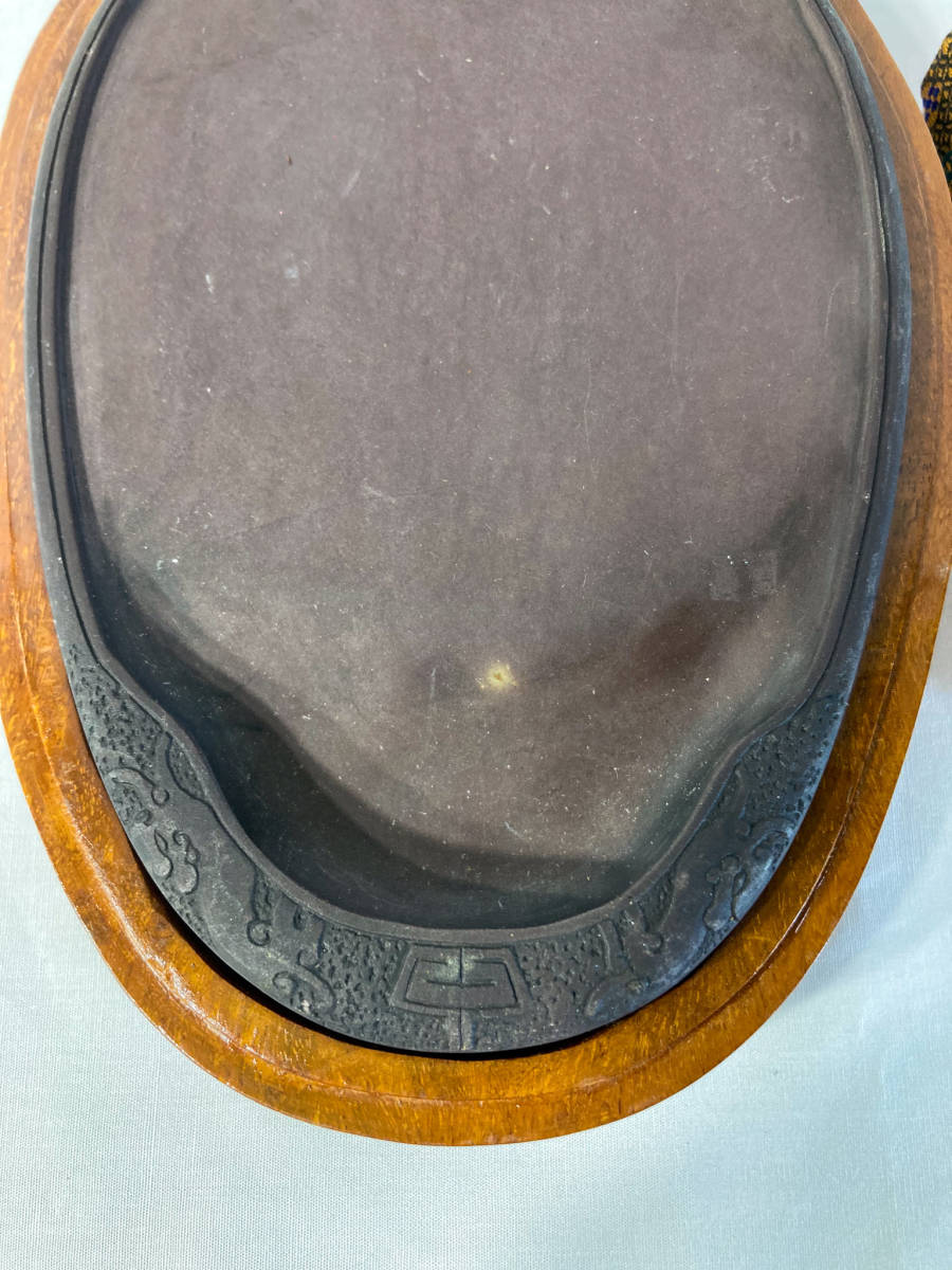 中国古玩 美術工芸品 書道具7点セット「中国木箱付 端渓硯