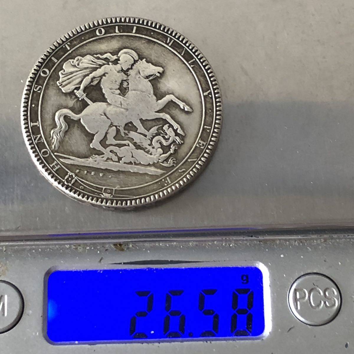 1818年 イギリス古銭 ジョージ3世 大型銀貨 貿易銀 竜退治 