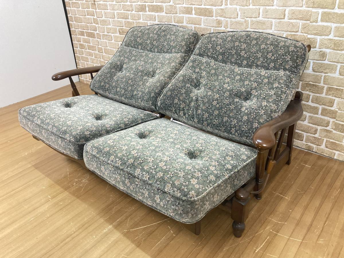 ☆karimoku カリモク☆ 木製 リクライニングソファ 2人掛け ラブソファ