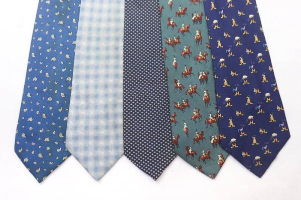 999円～ エルメス Herms チェック 総柄 乗馬柄 ロゴ メンズ ブランド ネクタイ 5点 セット まとめ売り 大量 卸 ts7184