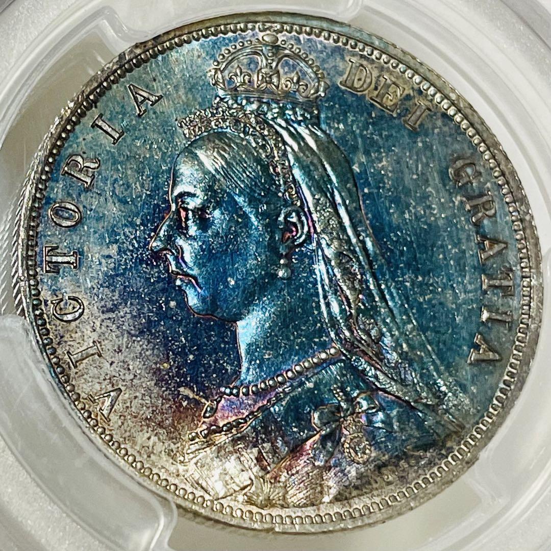 イギリス ビクトリア女王 クラウン銀貨 ジュビリーヘッド 1887年