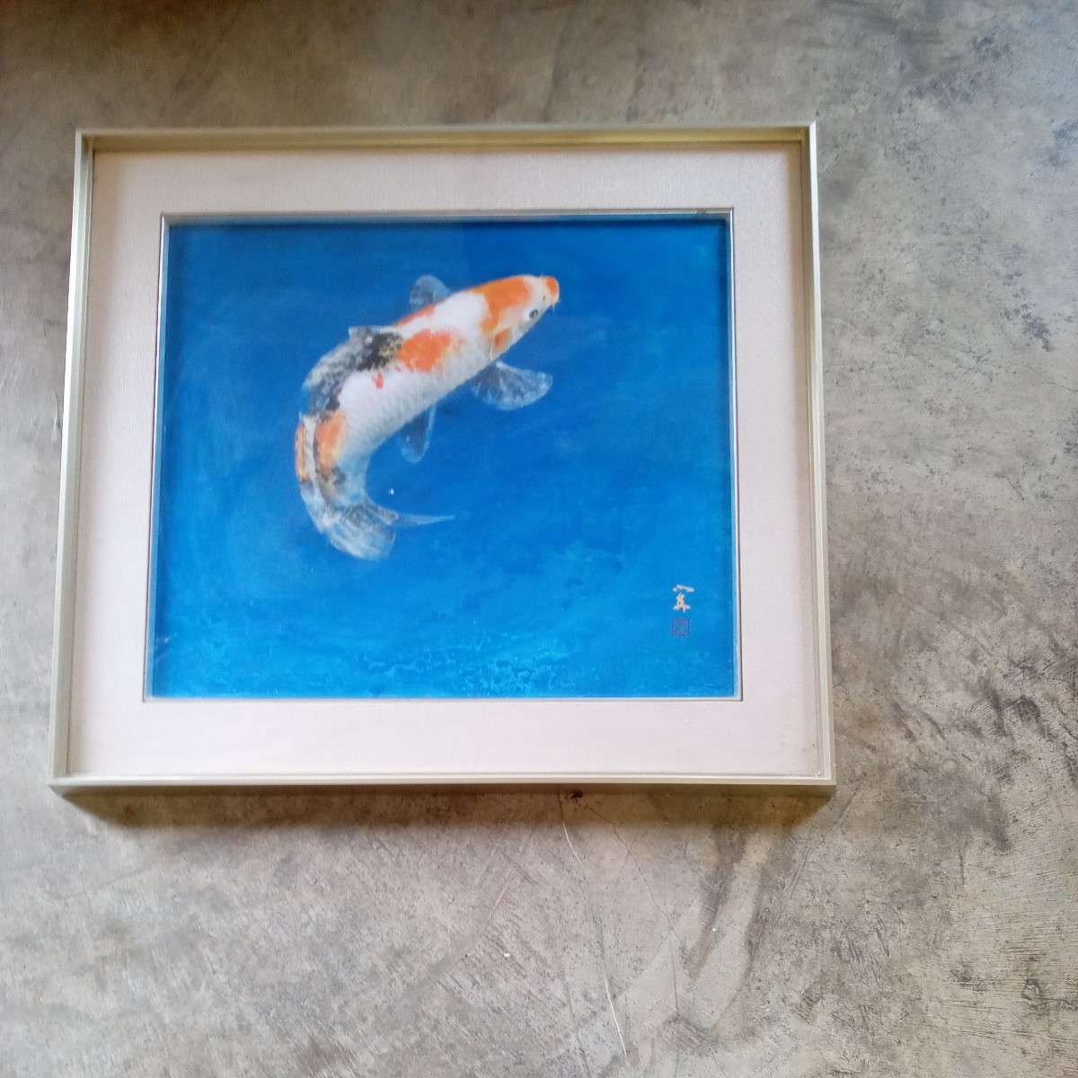 Yahoo オークション 鯉日本画 有名 日本画 鯉 有名作家物 美品 70 63cm