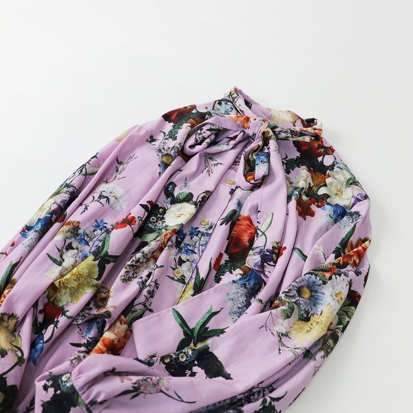 2022AW Lois CRAYON ロイスクレヨン bouquet ブーケ ブラウス M/ラベンダーパープル フラワー 花柄 シャツ【2400013437875】