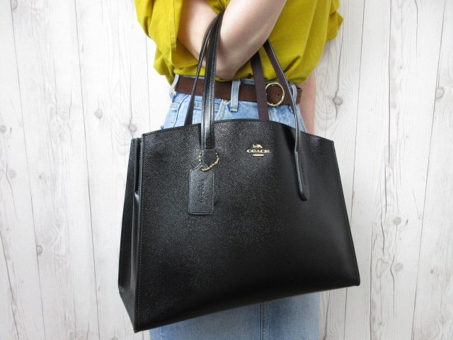 極美品 新品同様 COACH コーチ トートバッグ ショルダーバッグ バッグ レザー 黒 62193