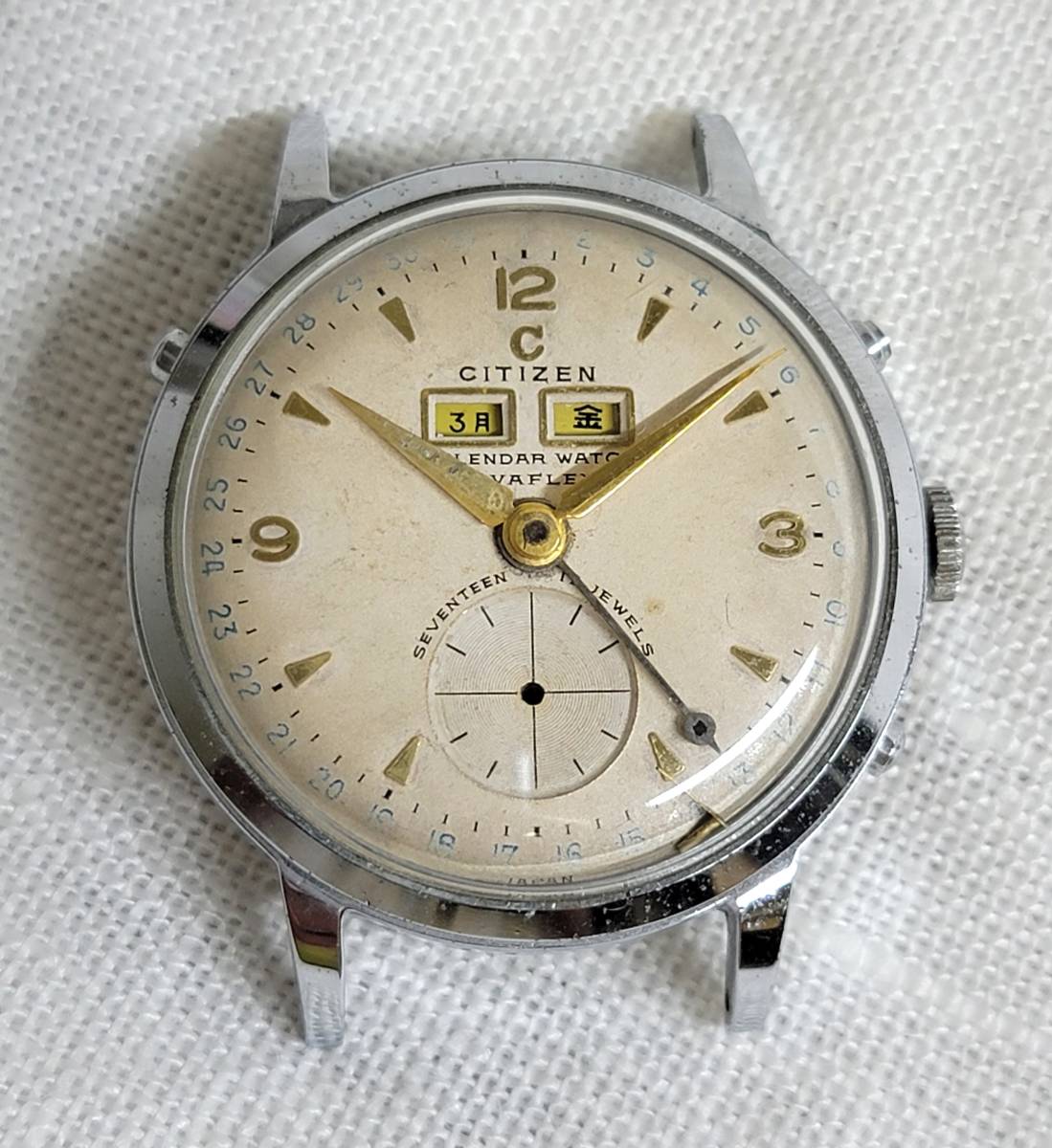 ジャンク品 美品 シチズン トリプルカレンダー CITIZEN CALENDER WATCH
