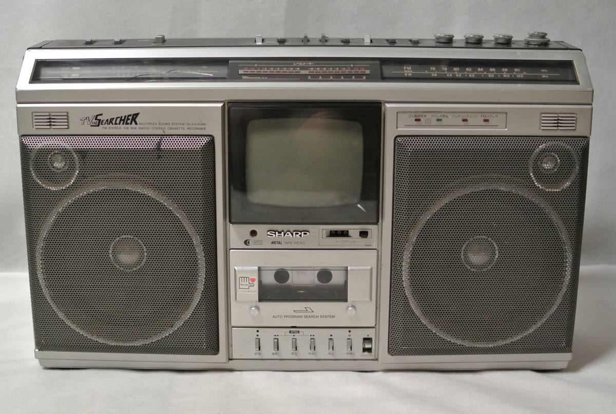 13 86-450019-25 SHARP シャープ 5P-R3U 白黒テレビ付ラジカセ