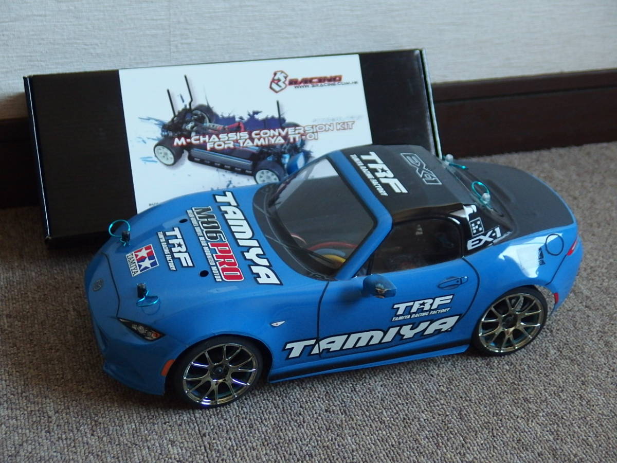 TAMIYAタミヤTT-01Mシャーシ中古品 ドリフト仕様ブラシレスメカ付