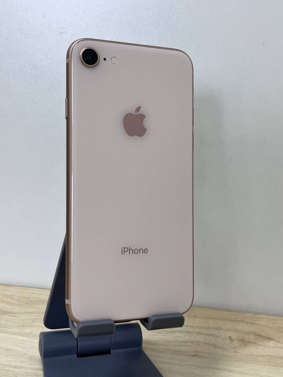 Apple iPhone8 SIMフリー ローズゴールド 白ロム au バッテリー85