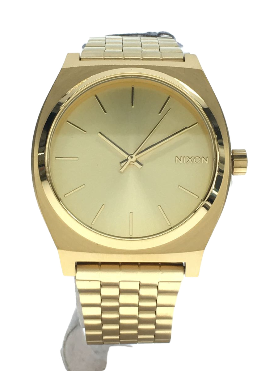 NIXON◆クォーツ腕時計/アナログ/GLD/GLD/THE TIME TELLER