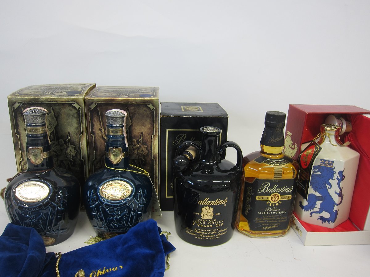 1円～ おたからや◆Z0081 バランタイン GOLD SEAL/バランタイン17年/ロイヤルサルート×2/キングオブスコット17年 スコッチウィスキー計5本
