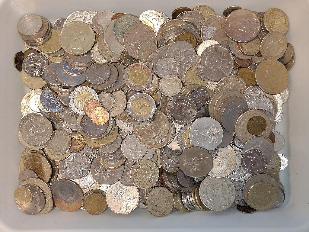 1円スタート】フィリピン ペソ硬貨他 おまとめ 約4.0㎏ 硬貨いろいろ 4.0Kg