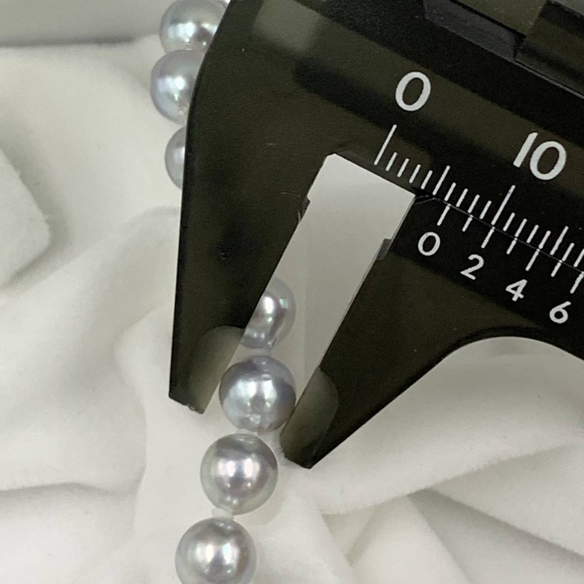 水晶　丸玉　1.7kg 本真珠 パールネックレス 6.0-6.5mm ロングネックレス グレー ブルー