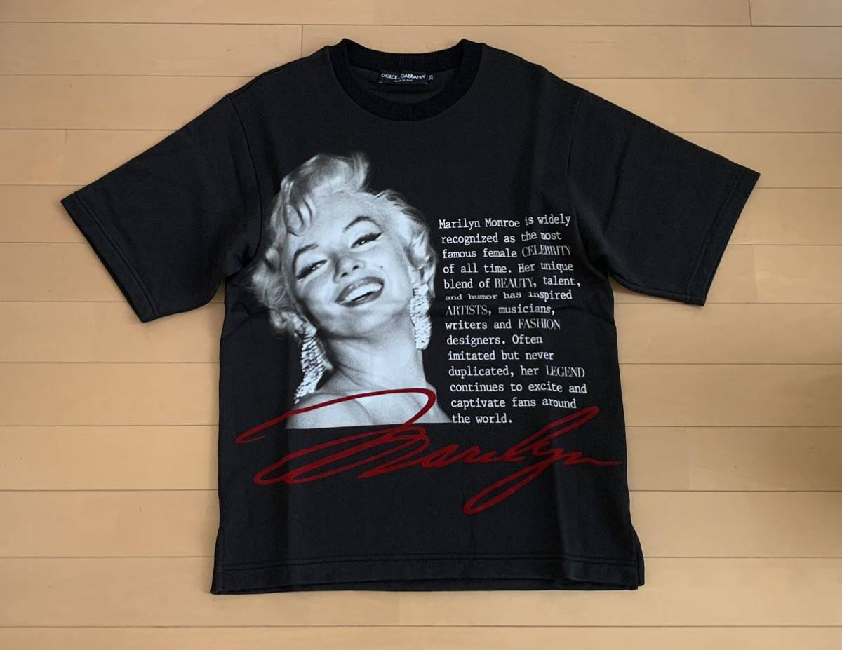 ドルチェ&ガッバーナ DG 黒 Marilyn Monroe ラバー加工 グラフティー デザイン Tシャツ 半袖 綺麗