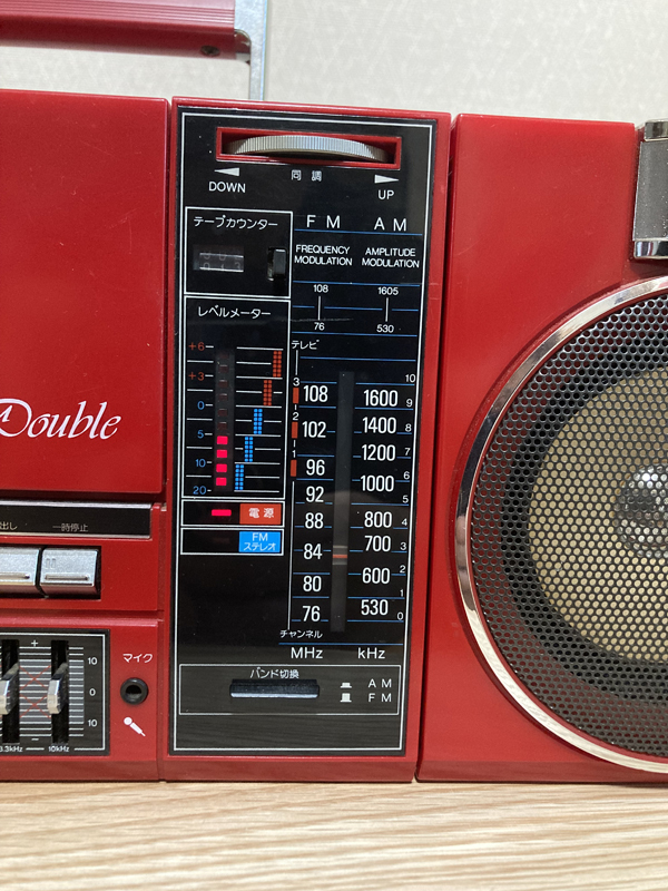 保管品】SHARP/シャープ レッド QT-88R ラジカセ/カセット/ラジオ 昭和