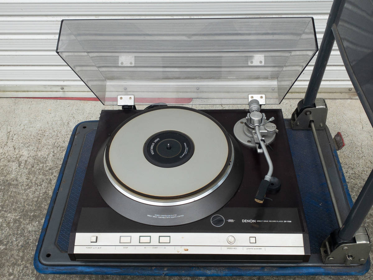 3Q売切！税無し◇DENON デノン ターンテーブル DP-70M●レコードプレーヤー●audio-technica AT666 スタビライザー●現状●●0720-1