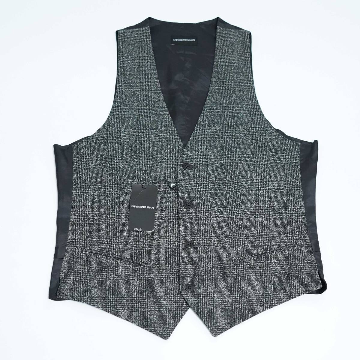 オシャレなチェック柄 EMPORIO ARMANI ベスト エンポリオアルマーニ 50