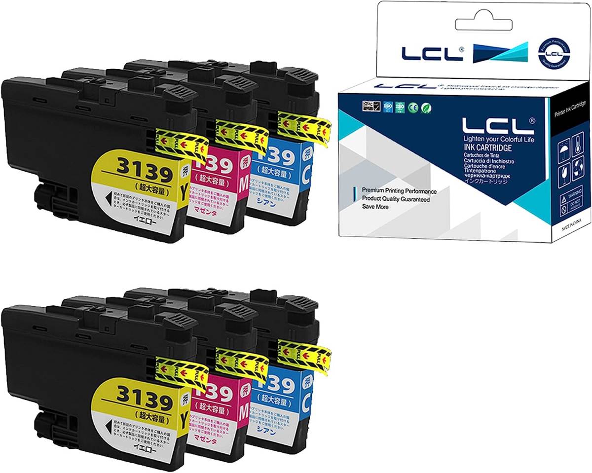 LCL Brother用 ブラザー用 LC3139 LC3139C LC3139M LC3139Y （6パック 2シアン 2マゼンタ 2イエロー） 顔料 互換インクカートリッジ 