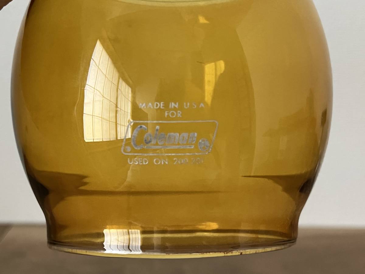 【 未使用 デッドストック 】PYREX パイレックス アンバー Coleman 200 242 243 互換 ガラス グローブ コールマン ランタン キャンプ
