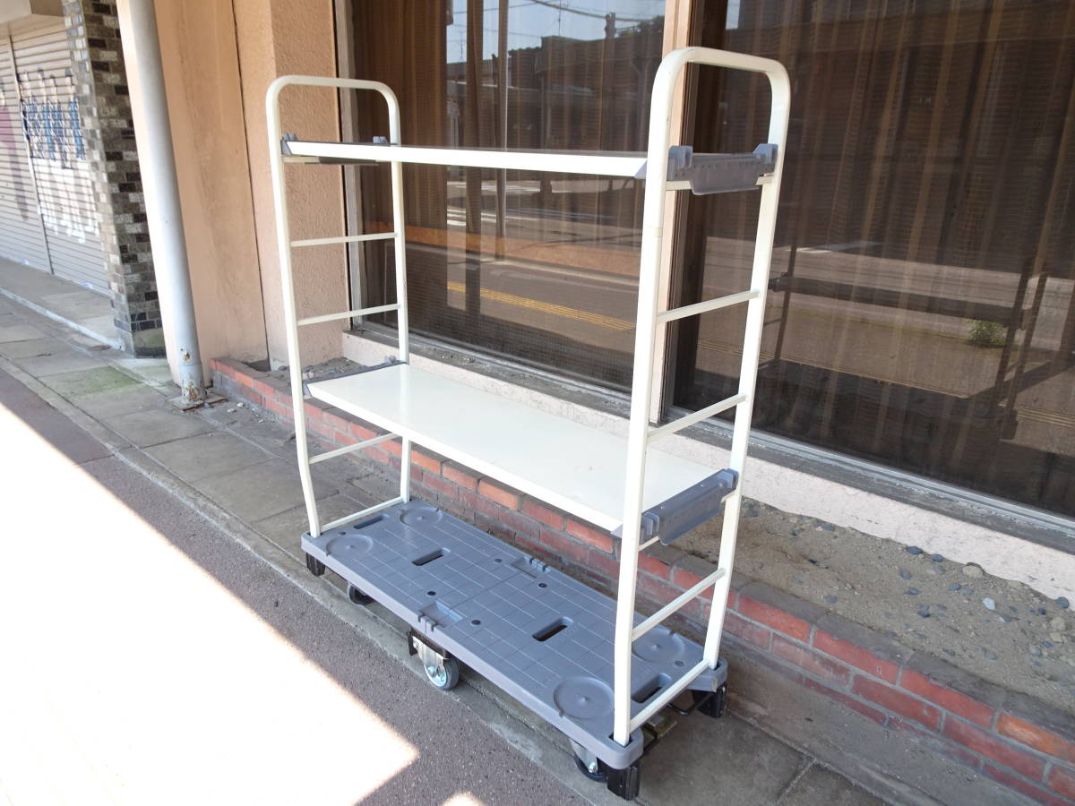 ☆★ KAWAJUN/カワジュン ストックカート ST420 6輪台車 カート 台車 バックヤード 運送 運搬 配送 棚板2枚付き 新潟県新発田市より