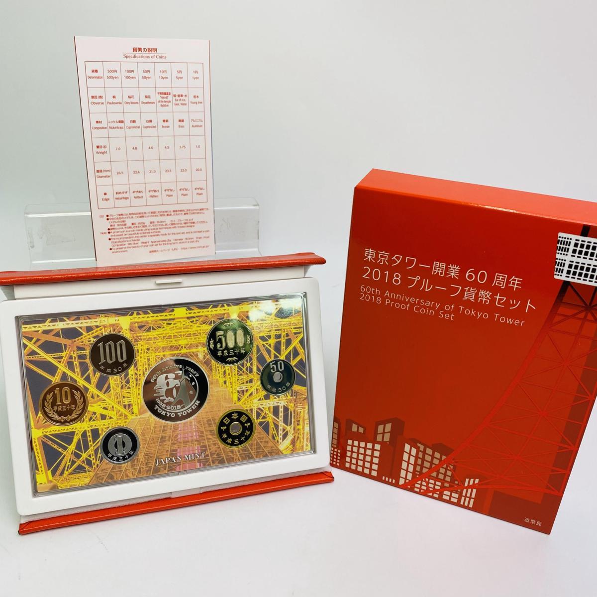 1円~ 東京タワー開業60周年 2018年 プルーフ貨幣セット 銀約20g 記念 