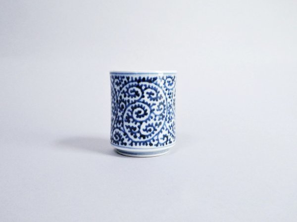 古伊万里 唐草 古美術 覗き猪口 のぞき猪口 蛸唐草 大振 無傷完品