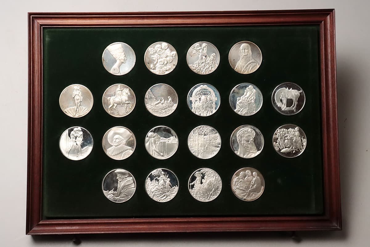 EL648 ARGENT 1ER TITRE 銀メダル 100枚 総重6555g 銀刻印 解説本/収納 