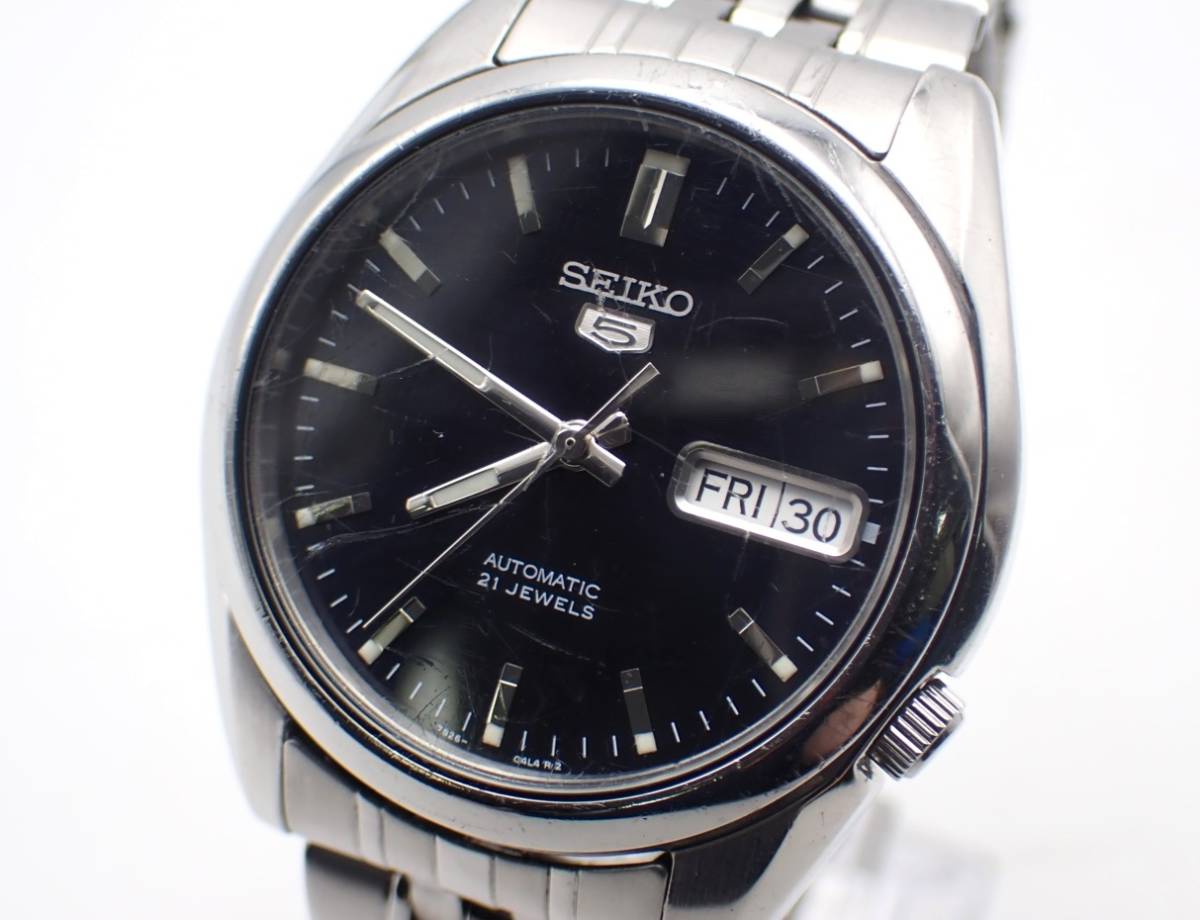1円 稼働品 SEIKO セイコー 7S26-01V0 AT/自動巻 セイコー5 