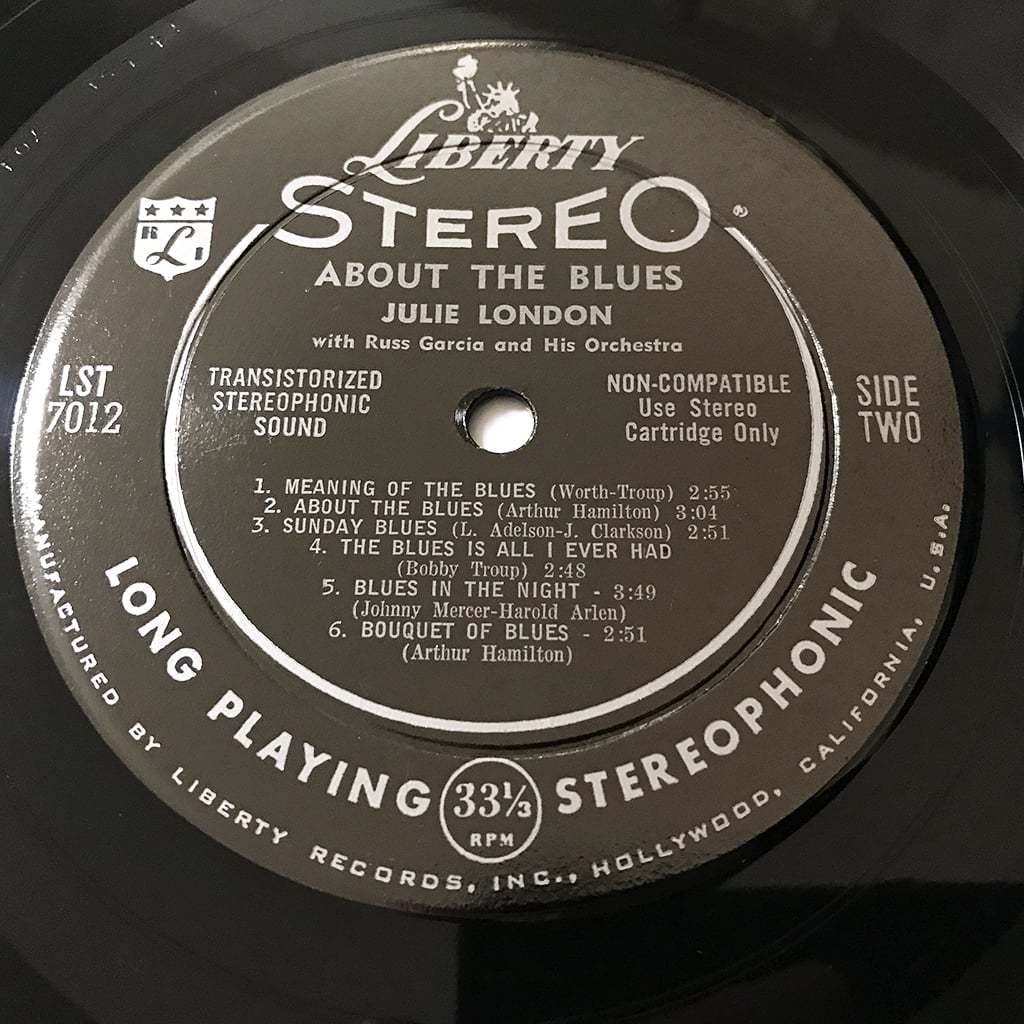US ORIG LP□Julie London□About The Blues□Liberty 黒ラベル