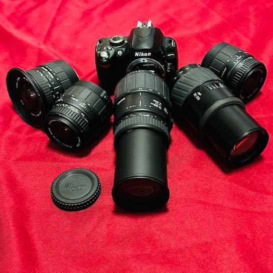 【説明文必読】一眼レフ　デジタルカメラ　動作品 Nikon ニコン D60 ボディ ＆ ジャンク品 レンズ 5個 まとめ売り