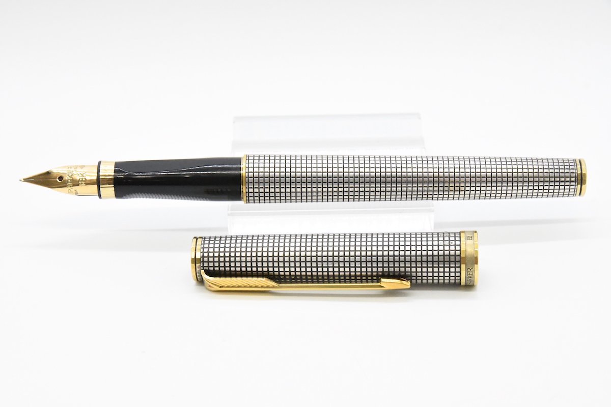 PARKER パーカー 万年筆 750 シルバー こぼれ