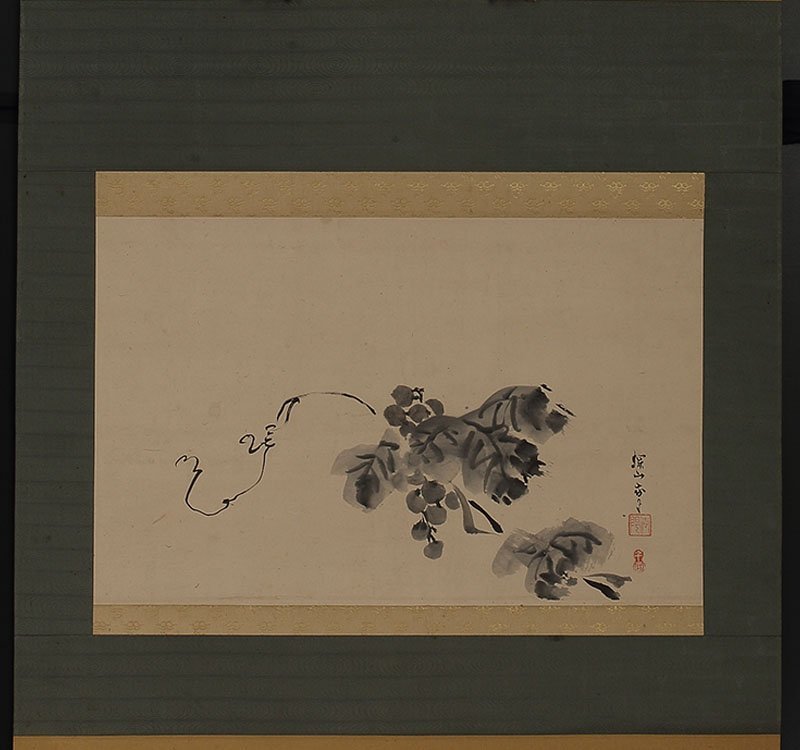 真作◇中村不折◇蓬莱楼閣◇山水◇印譜表装◇肉筆◇絹本◇掛軸◇r697