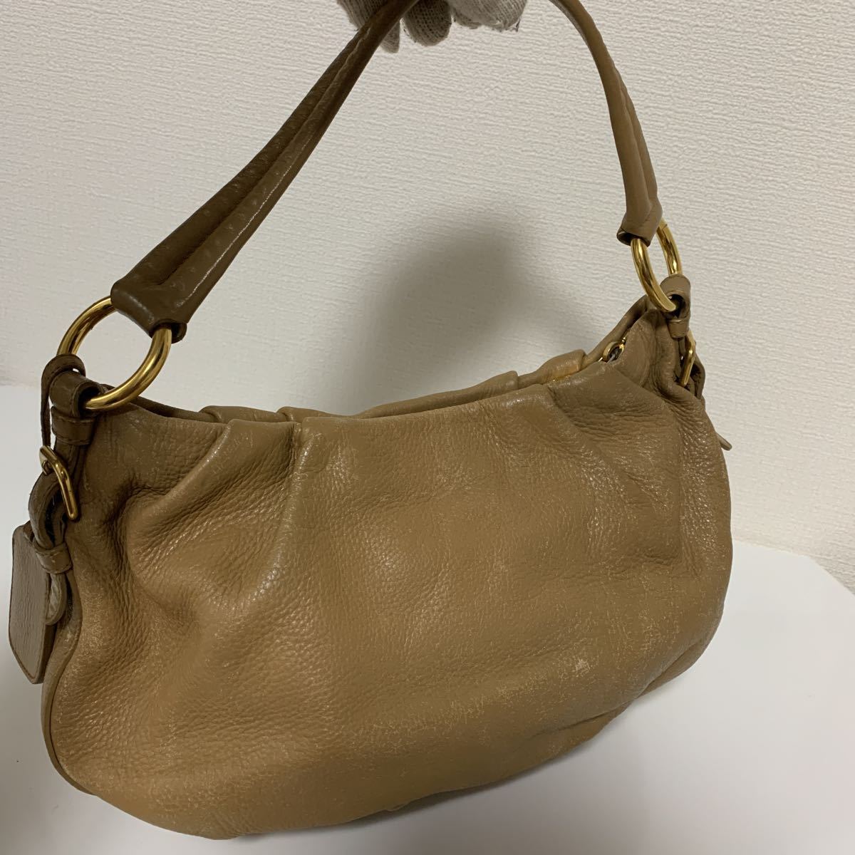 希少 良品 PRADA プラダ ワンショルダーバッグ ハンドバッグ レザー 