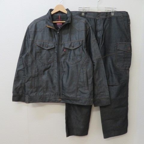 T341★BURTLE バートル　作業服　上下セット　4L　紺系★A