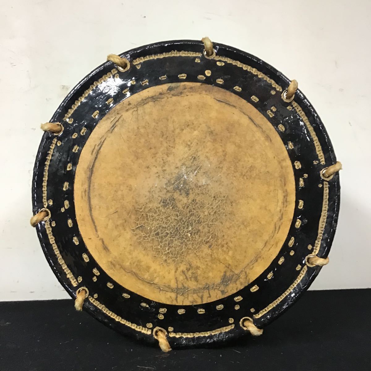 和太鼓 和楽器 締太鼓 祭囃子 能 狂言 日本舞踊 黒塗蒔絵 金彩 花鳥図