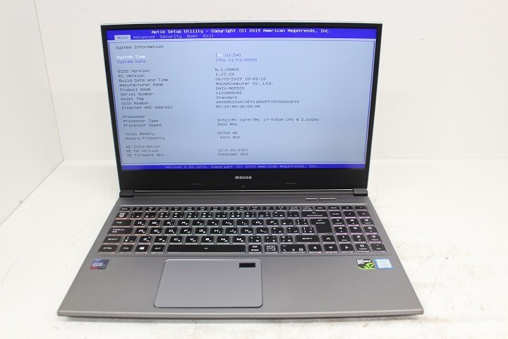 現状 DAIV-NG5520M1-M2S5 / 第9世代 Core i7 9750H /32GB/GeForce GTX