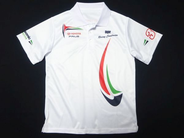 ★apr Racing constructor★ポロシャツM/白スーパーGTプリウス31半袖シャツSUPER GTトヨタaprレーシングジャケットTRD