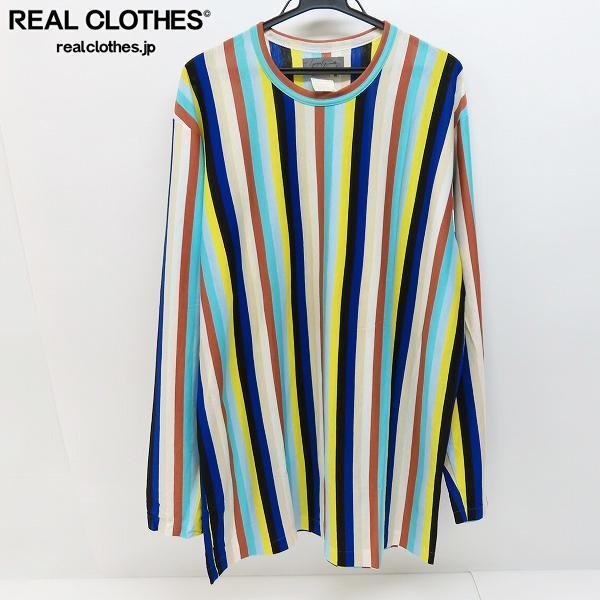 ☆Yohji Yamamoto POUR HOMME/ヨウジヤマモト プールオム マルチカラー ストライプ 長袖Tシャツ/M /LPL