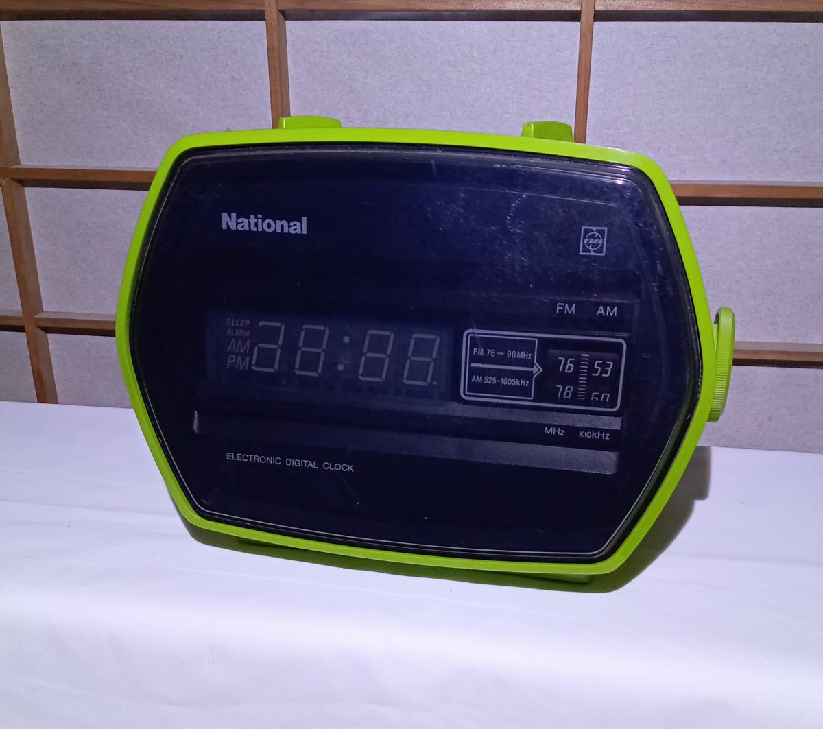 National RC-55 ナショナル エレクトロニック デジタル クロック AM FM ラジオ 目覚まし時計 ナショナル 松下 昭和 レトロ 通電 is st