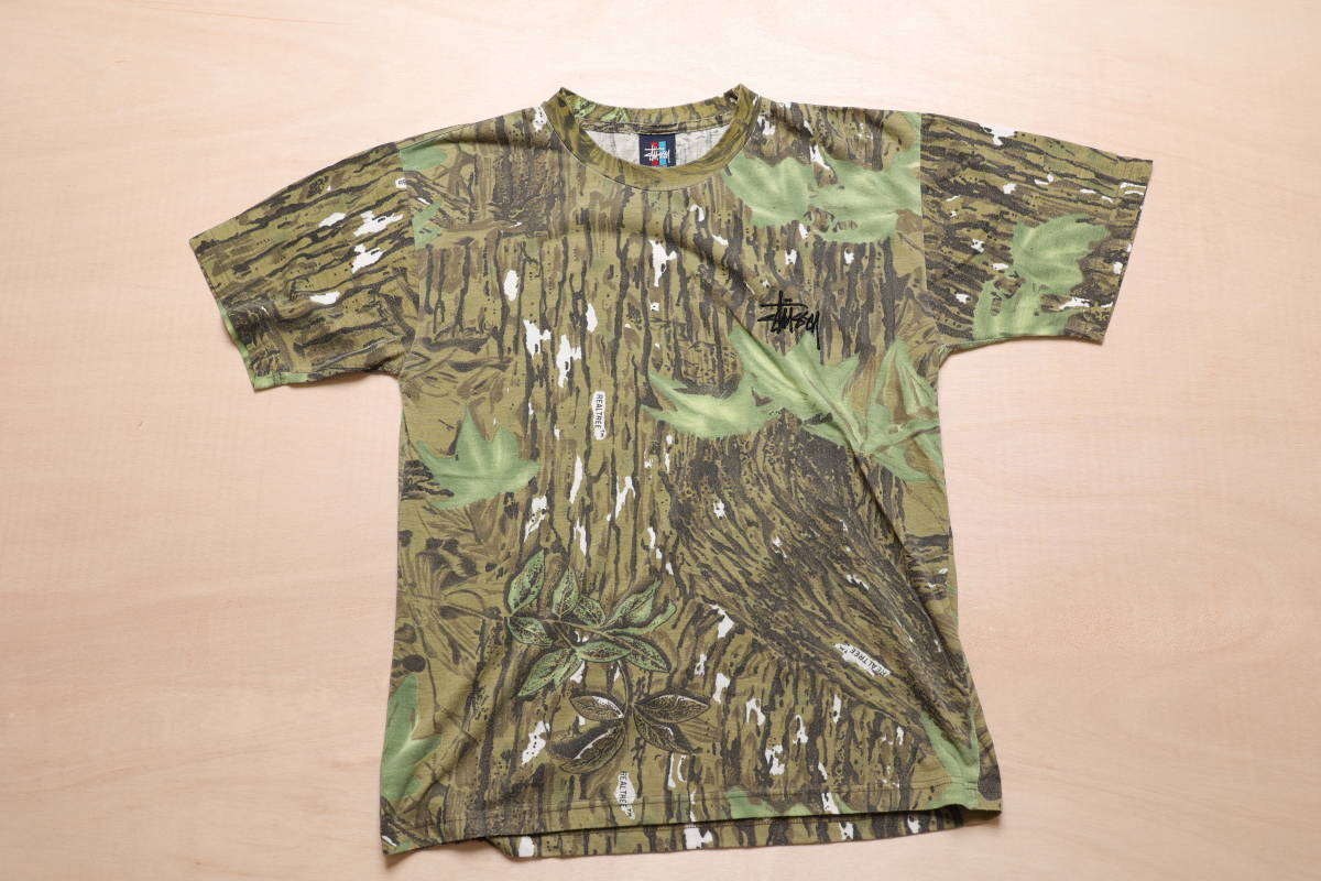 レア ステューシー リアルツリー柄 Tシャツ Mサイズ 古着 stussy 
