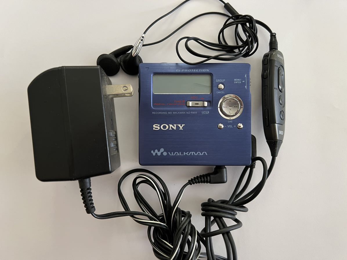 SONY MZ-R909 ブルー ポータブルMDレコーダー 【公式通販】