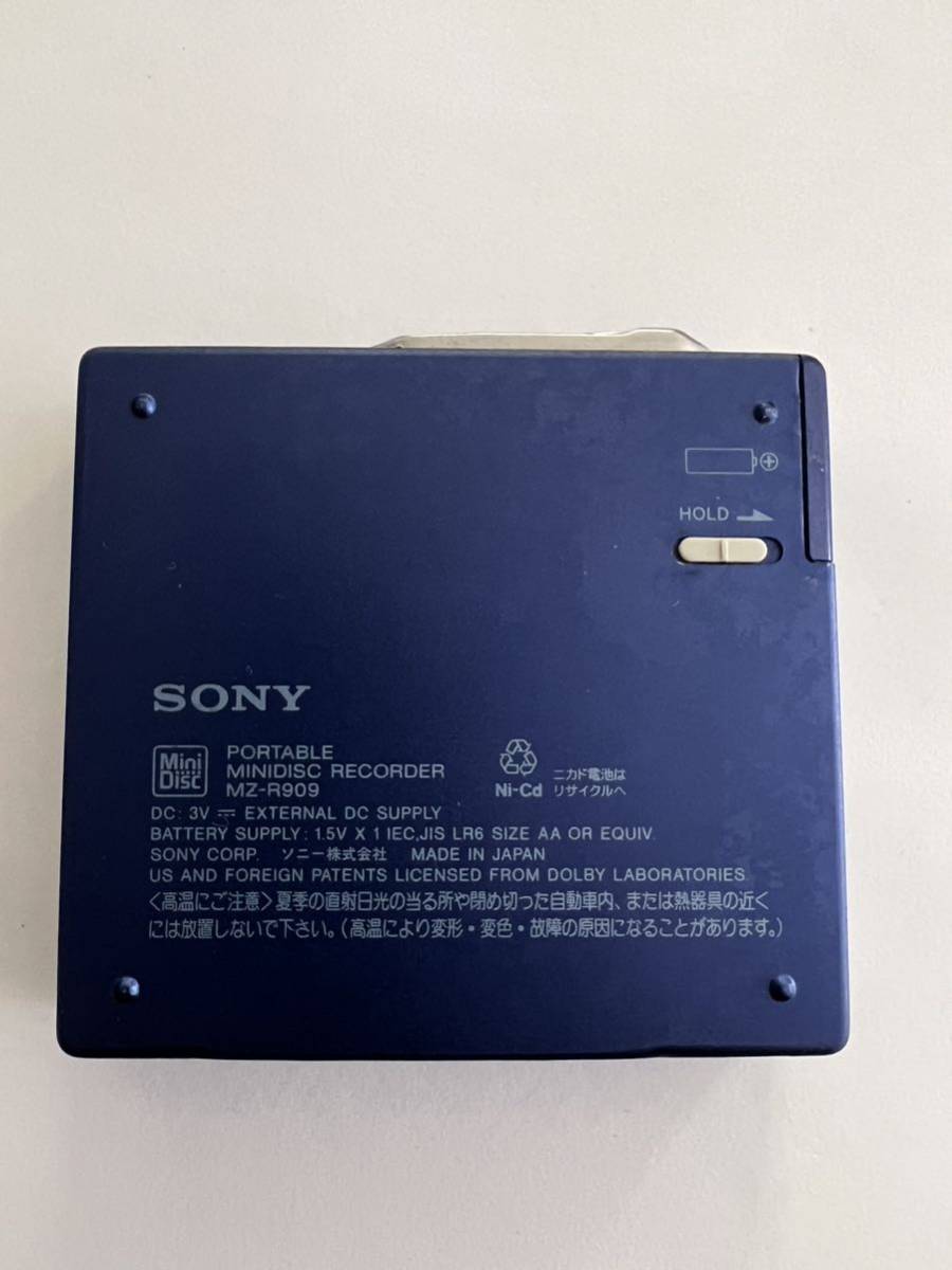 SONY MZ-R909 ブルー ジャンク MDレコーダー プレーヤー　マイク SONY MZ-R909 ブルー ポータブルMDレコーダー 【公式通販】