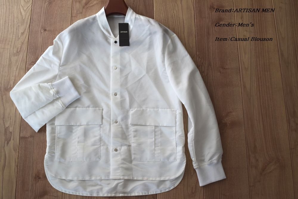新品 ARTISAN アルチザン メン【JAPAN MADE】中厚手 ナイロン100% シャツブルゾン Lサイズ 19IY05 定価42，900円
