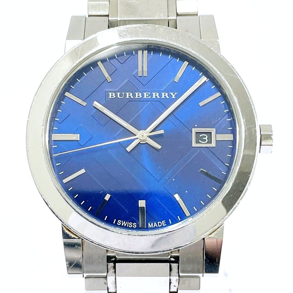 【1円スタート】BURBERRY バーバリー BU9031 SS ネイビー文字盤 クオーツ メンズ腕時計 188191