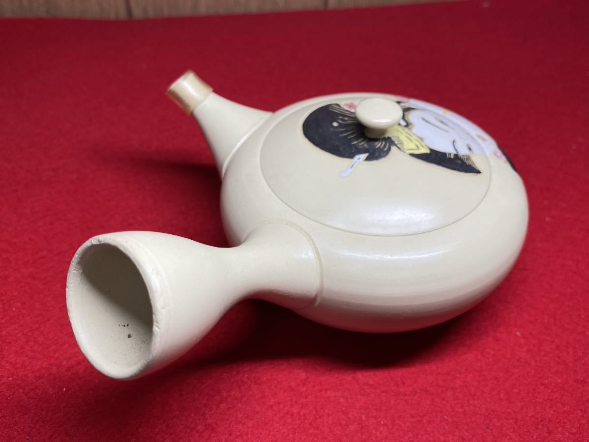 Ｃ３ー新品未使用【 常滑焼？ 浮世絵 花魁図 高級急須 ( 作家物・判読不明 ) 】＞芸術品 美術品工芸品 煎茶道具 茶注 | 常滑焼 常滑焼急須