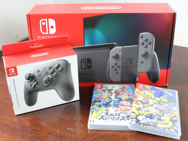 【即決・美品】Nintendo Switch ニンテンドースイッチ 本体 別売りコントローラーとソフト2本付き HAC-001 スプラトゥーン3 スマブラ
