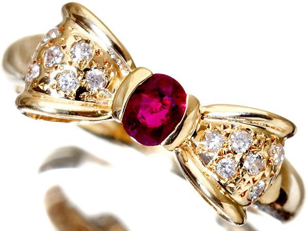 天然ルビー Pt900 ルビー＆ダイヤモンドリング 11号 0.43ct 0.27ct