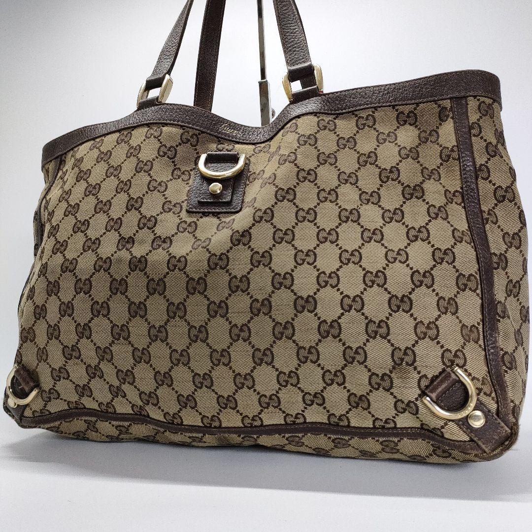 1円【高級品】GUCCI グッチ アビー GGキャンバス トートバッグ 