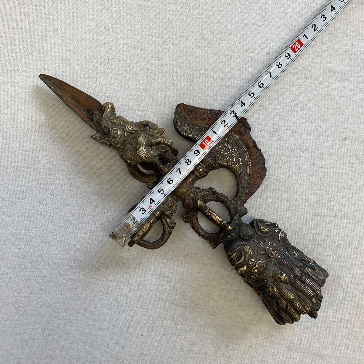 独鈷杵 ｜密教法具 : お守り 金剛杵手道具 (長さ9.2cm)◇密教
