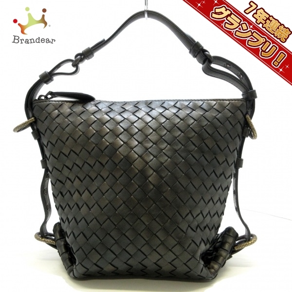 ボッテガヴェネタ BOTTEGA VENETA ハンドバッグ イントレチャート レザー ブロンズ ミニバッグ B06738503F 美品 バッグ