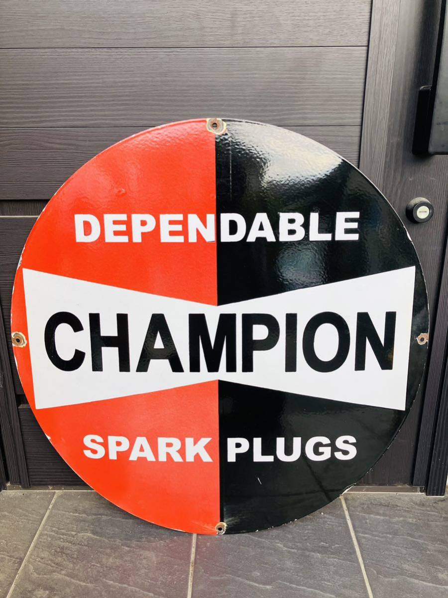 アメリカヴィンテージCHAMPION スパークプラグ看板 本物 アメリカ